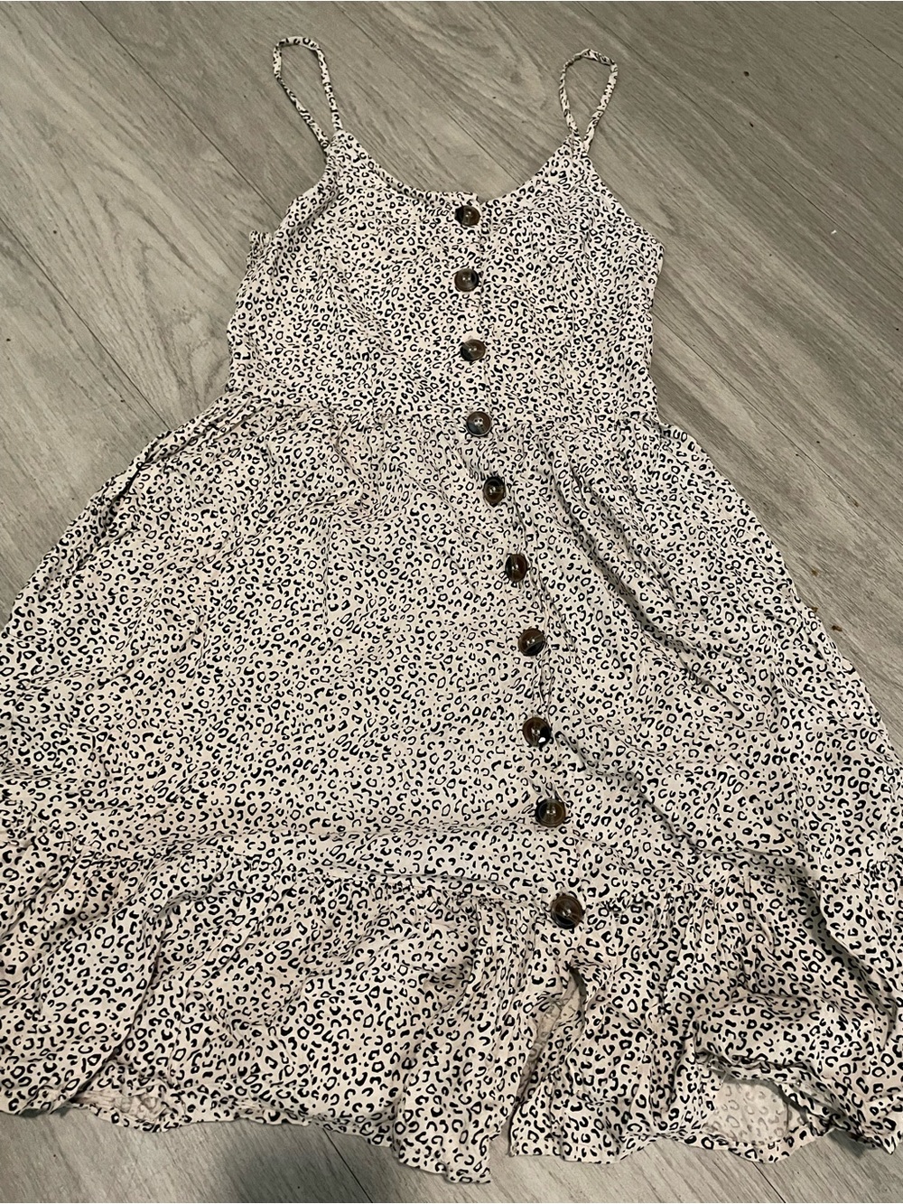 Leopard Print Button-Front Mini Dress